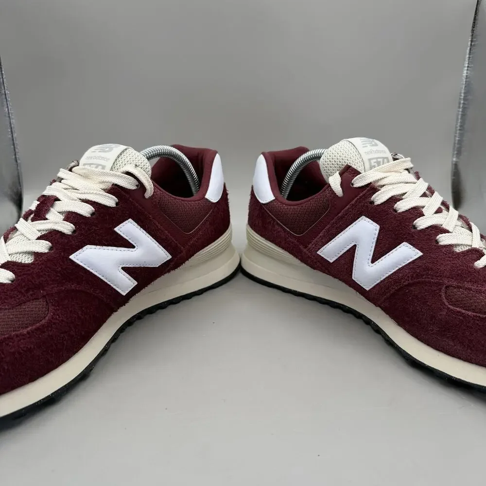 New Balance 574 Shoes Mens Size 10 Burgundy Red Suede Running Sneakers U574RBK